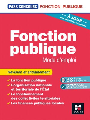 cover image of Pass'Concours--Fonction publique Mode d'emploi--9e édition--Révision et entraînement